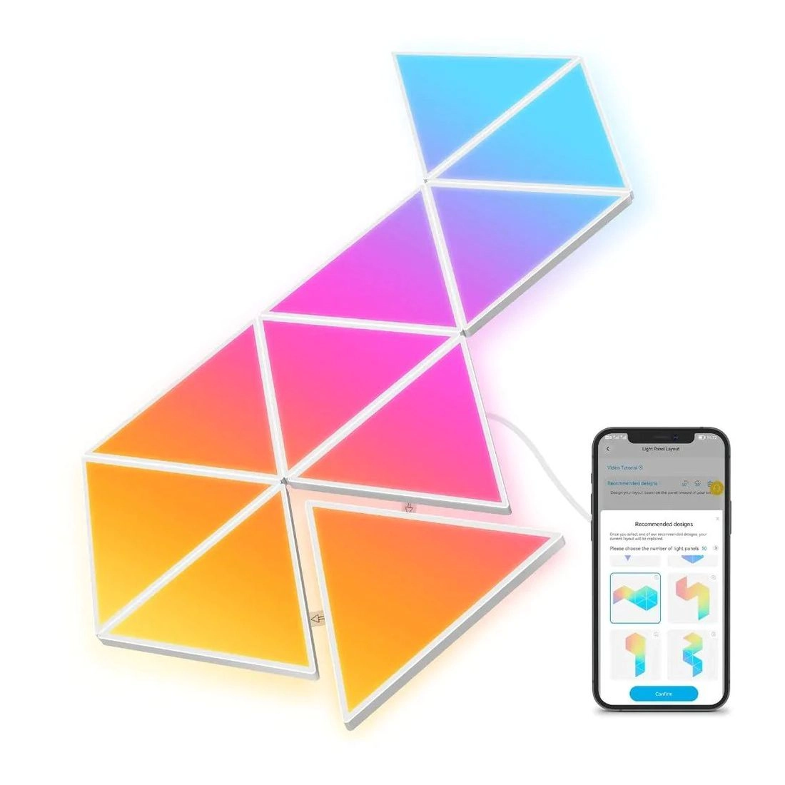 Govee Glide Triangle Light Panels - 10 Panels RGBIC