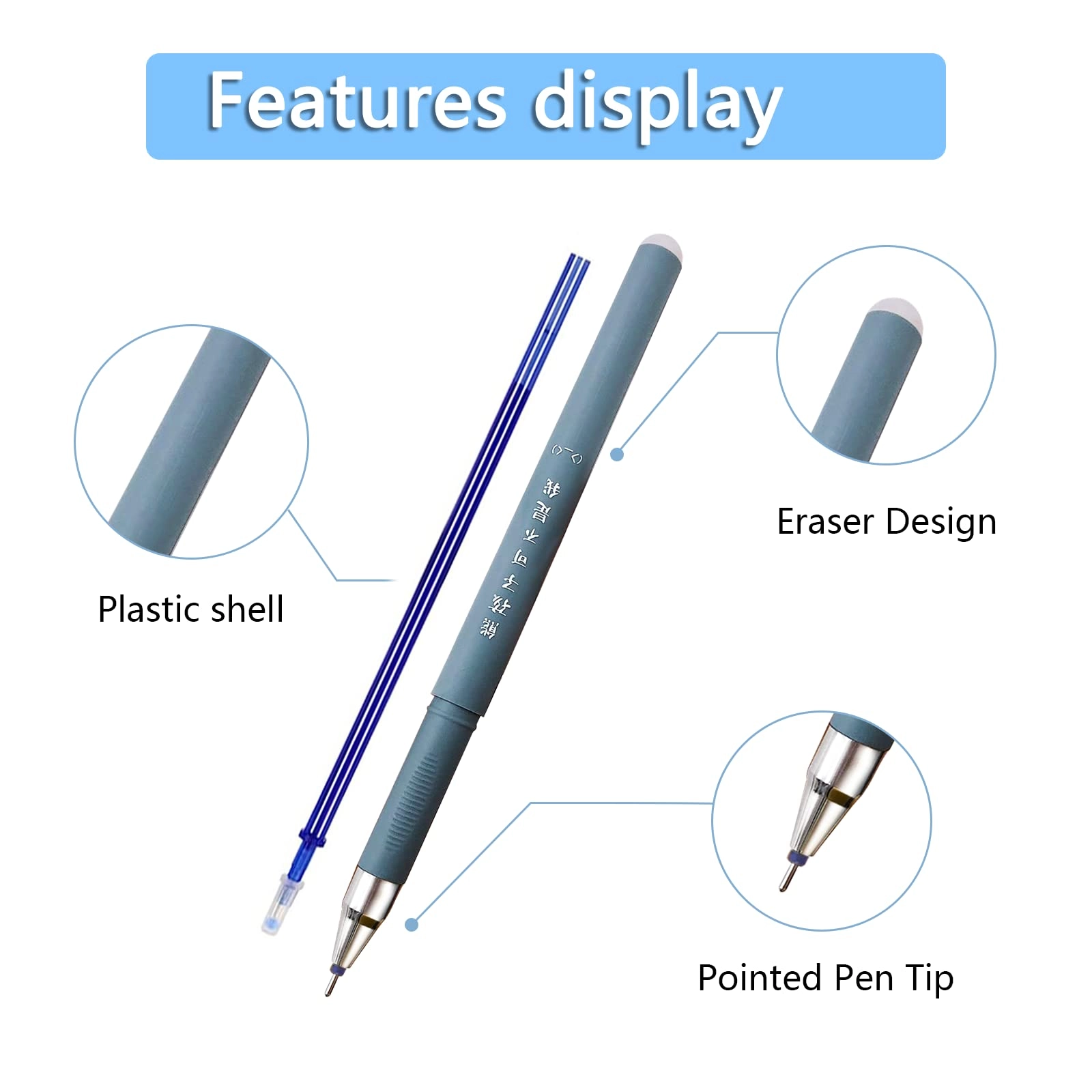 Erasable Pen-L - 8 Pcs 0.35 mm