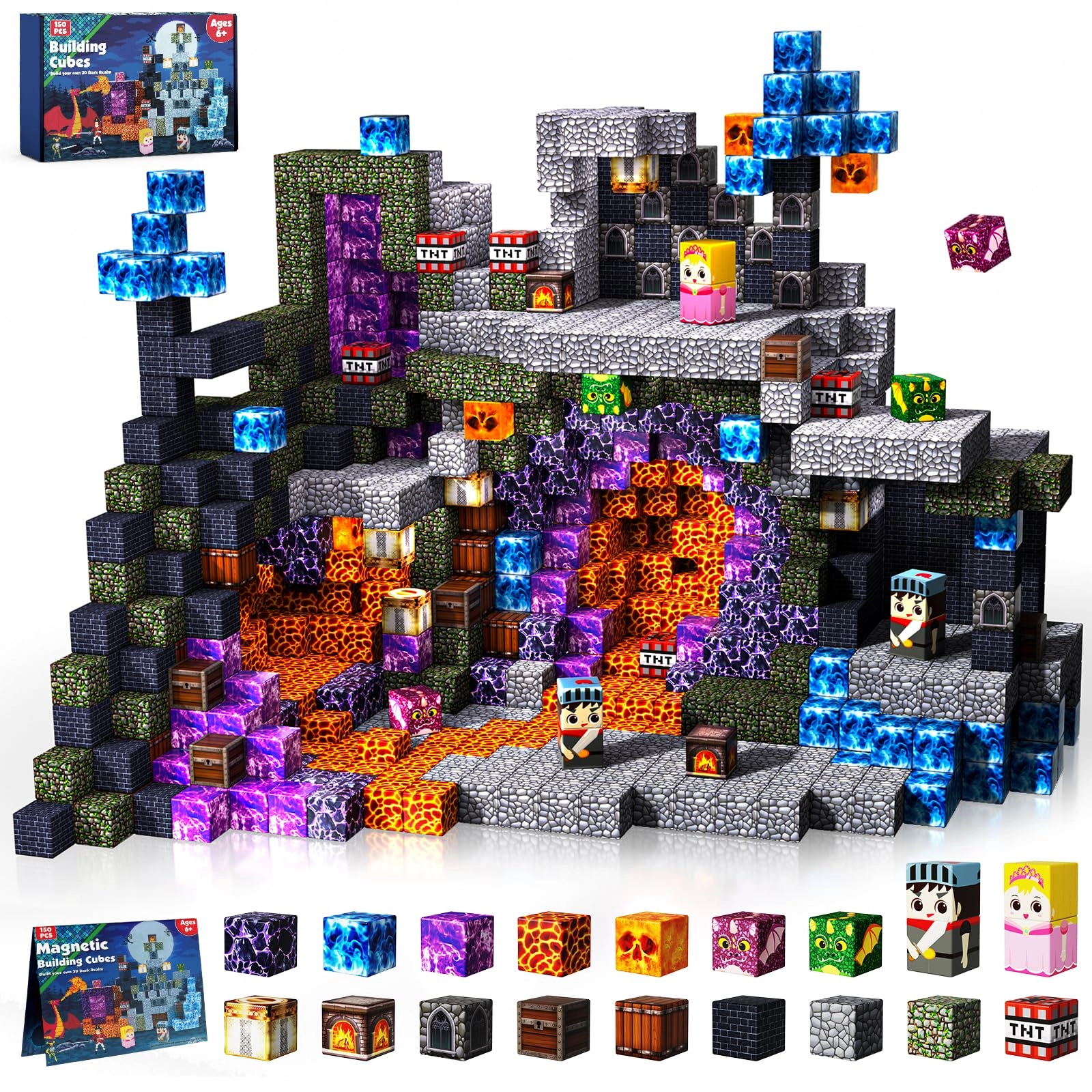 GraceDuck Magnetic Blocks - Dark Castle Sword Domain World 150 pcs