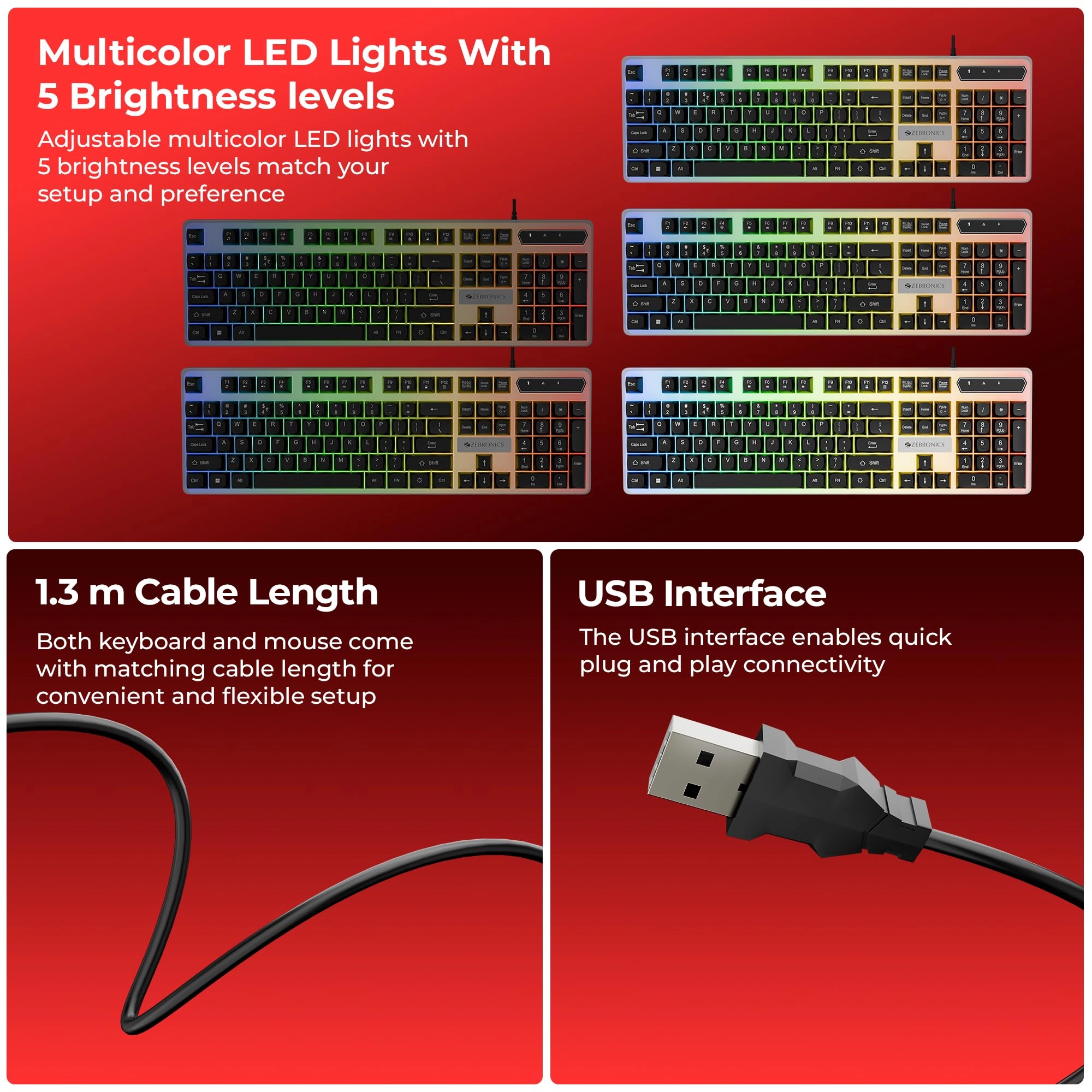 Wired Keyboard & Mouse Combo - QWERTY Wired