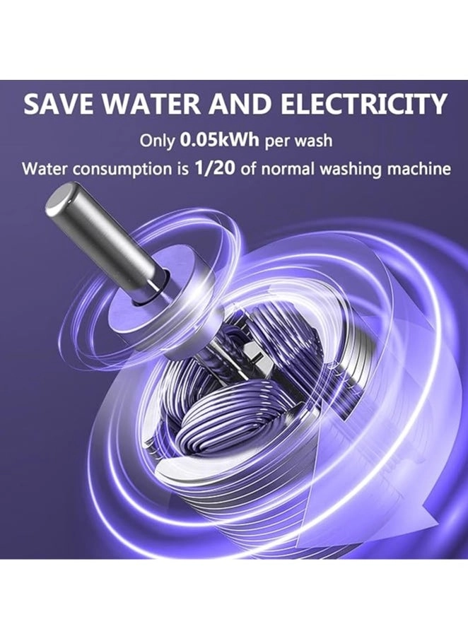 Portable Washing Machine, Portable Washer,8L, Mini Washing Machine, Foldable,Small Washer for Baby Clothes, Underwear or Small Items, Camping&Travel Laundry, Small Size,Space Saving(purple)