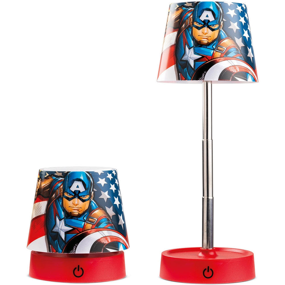 EGAN Captain America Table Lamp - Warm LED USB-powered 10 to 27 cm
