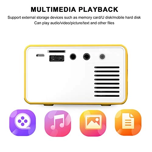 Video Projector Portable Remote Control Yellow and white