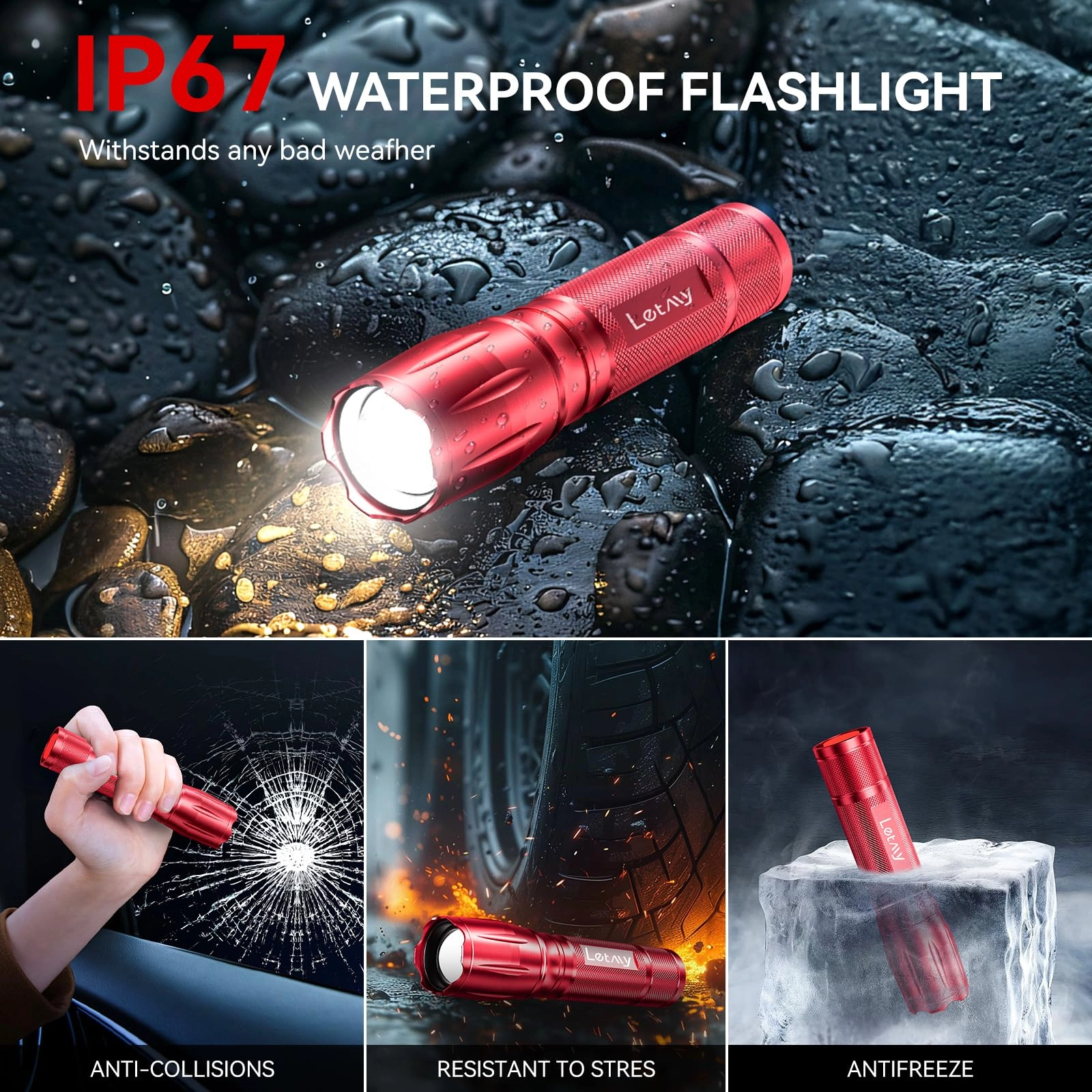 Tactical Flashlight - 2 Pack 2000lm