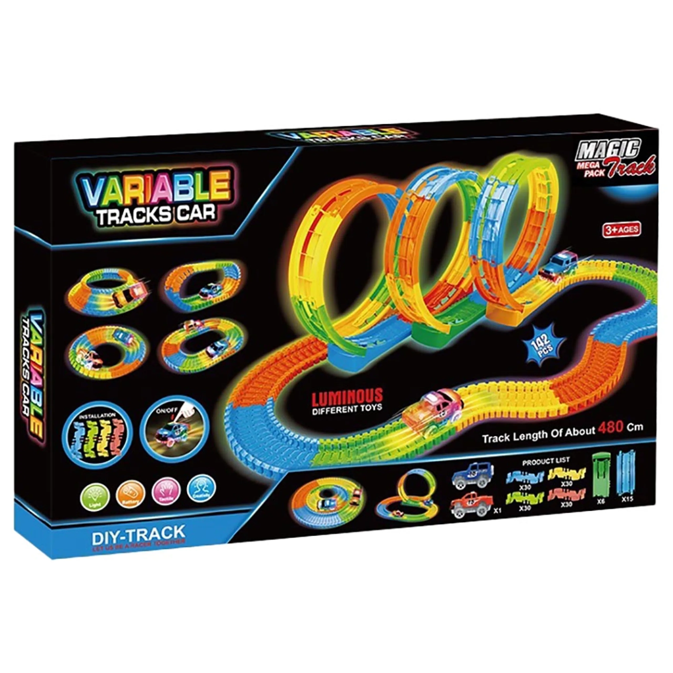 Power Joy B/O Magic Track Megapack - 142pcs