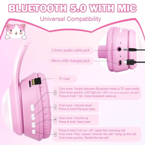 Bluetooth Cat Ear Headphones Wireless Headphone