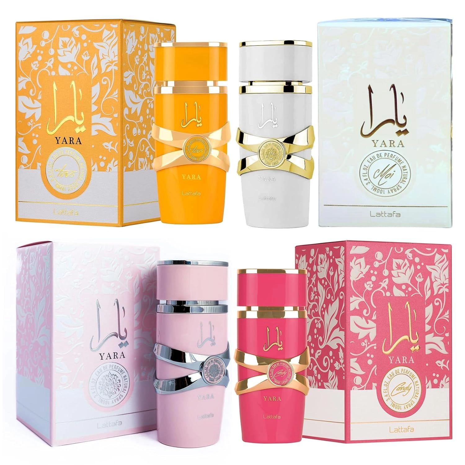 Yara + Yara Moi + Yara Tous + Yara Candy - Eau de Parfum 4 Pieces