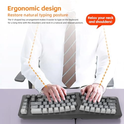 Ergonomic USB Wired Keyboard - Wired