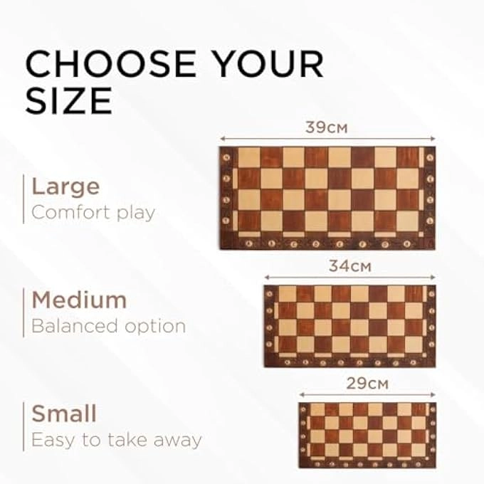 MAGNETIC CHESS, CHECKERS AND BACKGAMMON 3-IN-1 SET - WOODEN PORTABLE FOLDABLE