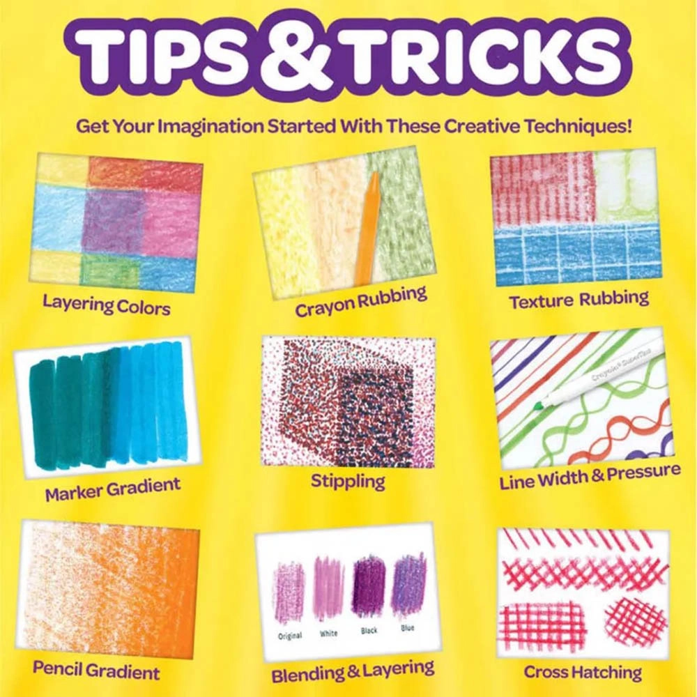 Imagination Art Set - 115 piece(s) 14 Washable Super Tips Markers 15 Short Colored Pencils 14 Washable Pip Squeaks Skinnies Markers 56 Crayons