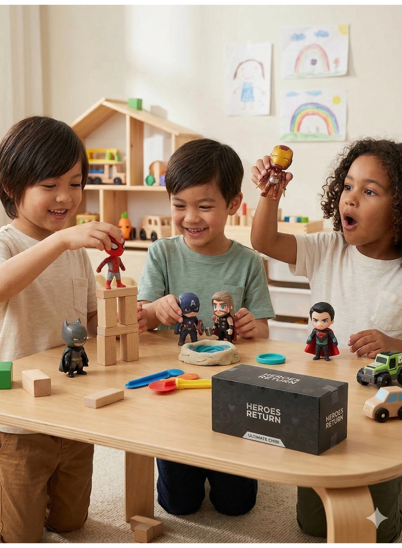 Spider-Man + Iron Man + Batman + Superman + Thor + Captain America - Avengers