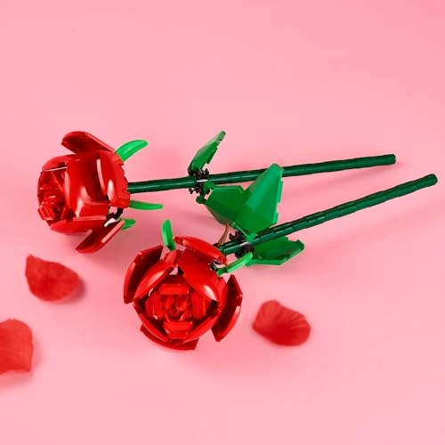 Botanicals Roses - 2 red blooms 26 cm stems
