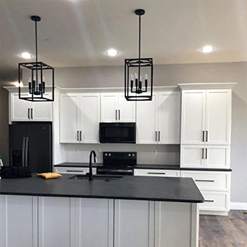 Vintage Chandeliers - Black 4-Lights Iron