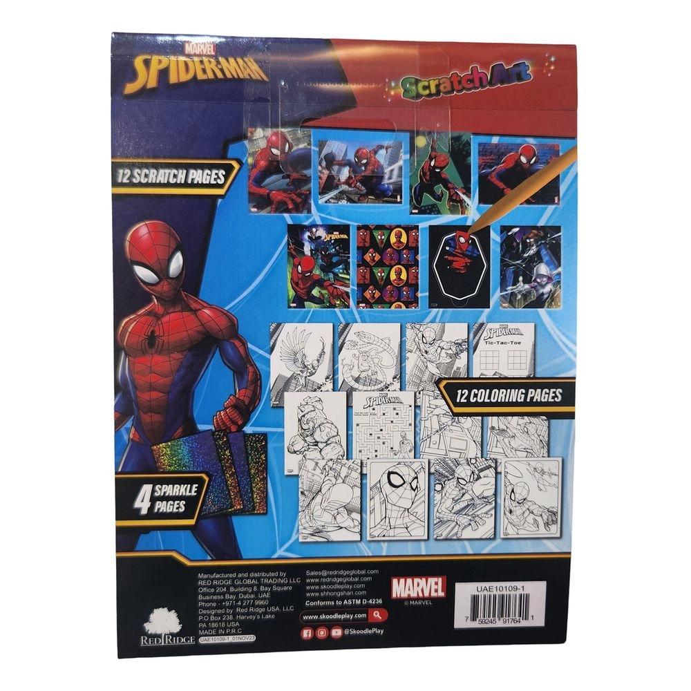 SKOODLES Disney Spider Man Scratch Scribble - Scratch Art Kit 8 pages