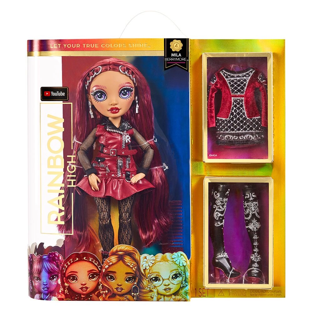 Rainbow High Mila Berrymore Core Fashion Doll - Burgundy 2 Mix and Match Outfits