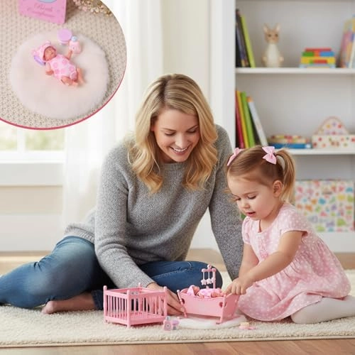 Mini Silicone Baby Doll - 3 Inch Reborn Ages 3+ Playset