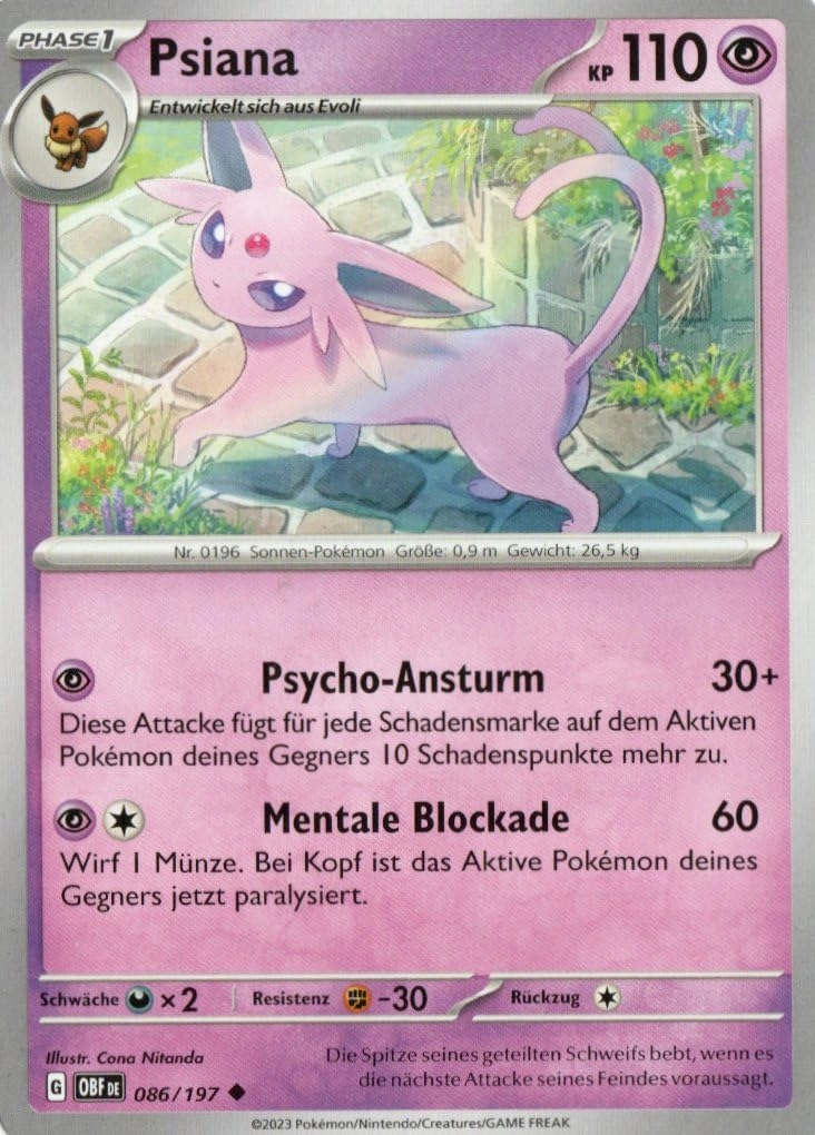 MZTCG Pokemon Psiana OBF 086 - German