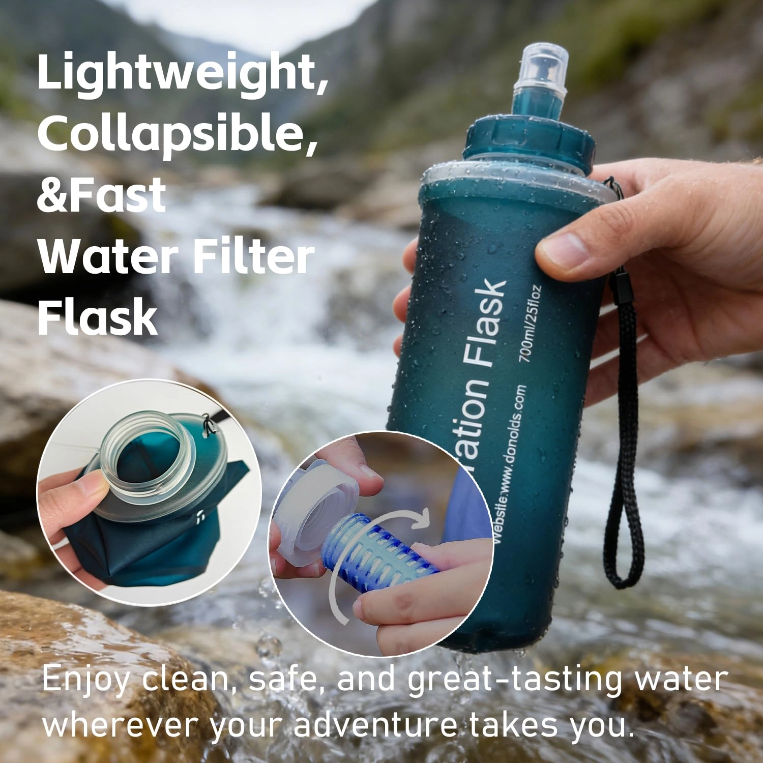 Collapsible Water Bottle Filter 500 ml