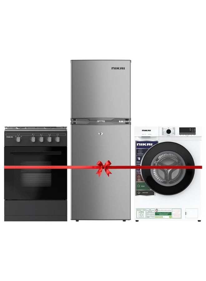 Nikai NRF190DN4S + NWM701FN9 - 7KG + U3110NBFS - 4-Burner