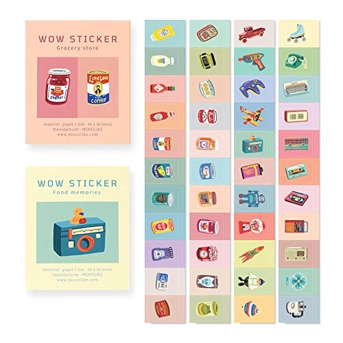 Monolike Grocery Store Activity Sticker Book Mini Square 6 pcs