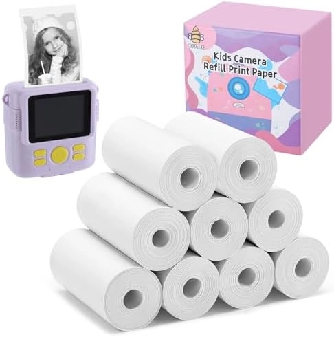 MZA STORES Kids Instant Camera Print Refill Paper - 9 rolls 2.2in × 23ft