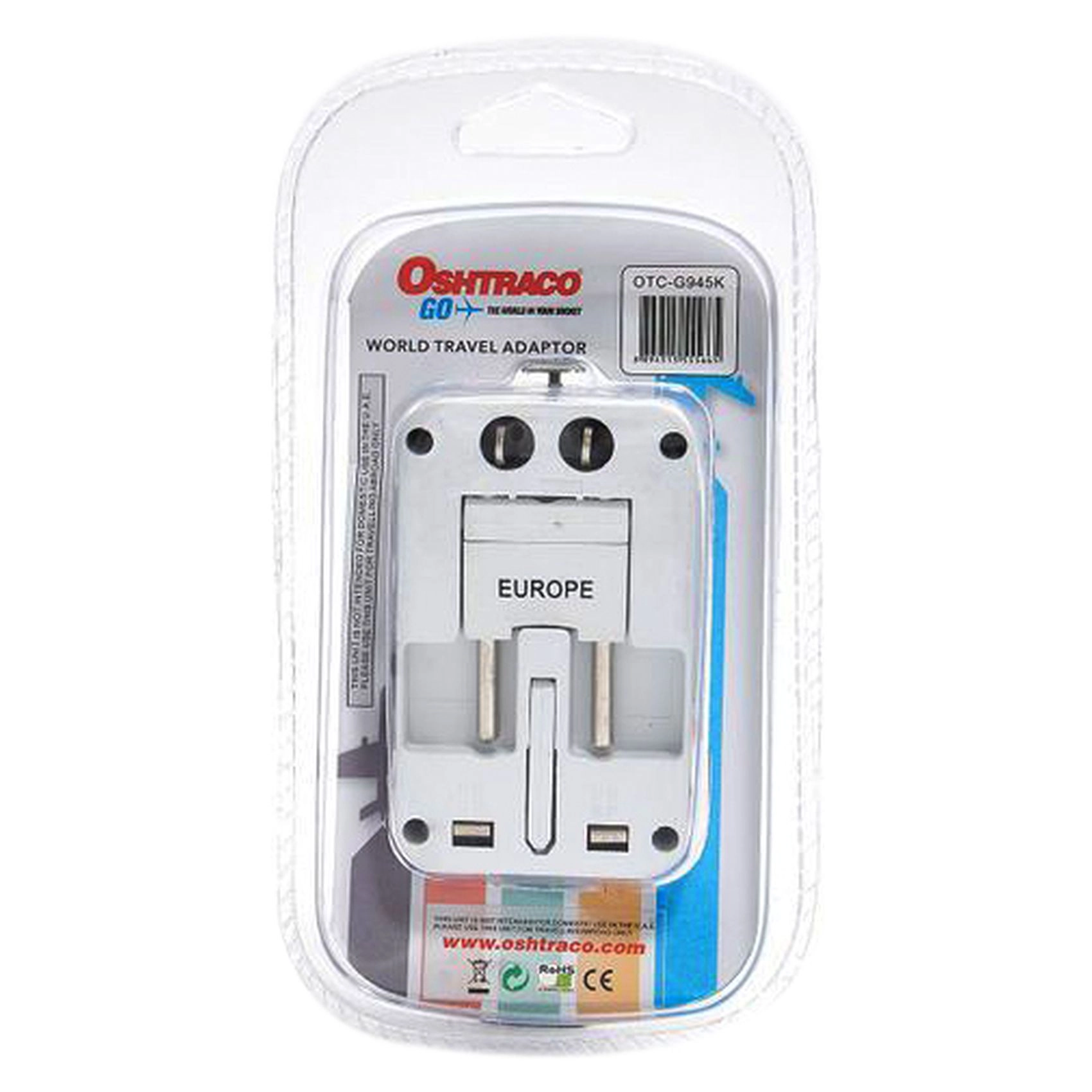 International Travel Adaptor - British, North American, Australian, Euro, German, Indian and South African sockets 500 Watt