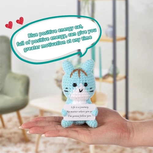 Cat Funny Positive 9 cm Knitted