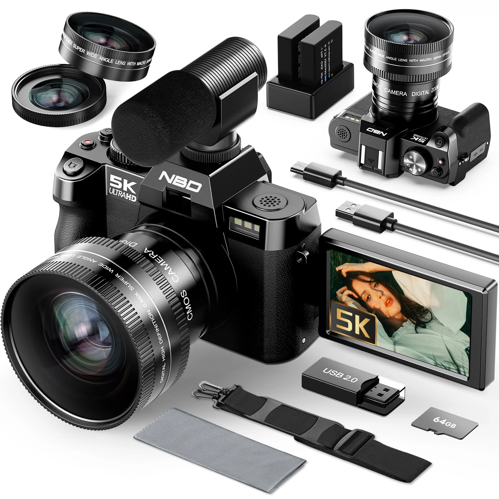 64MP Digital Camera - 4K 16X Zoom