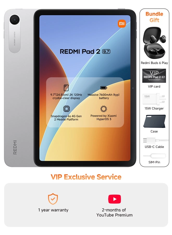 Redmi Pad 2 - 128GB 11" + Buds 6 Play