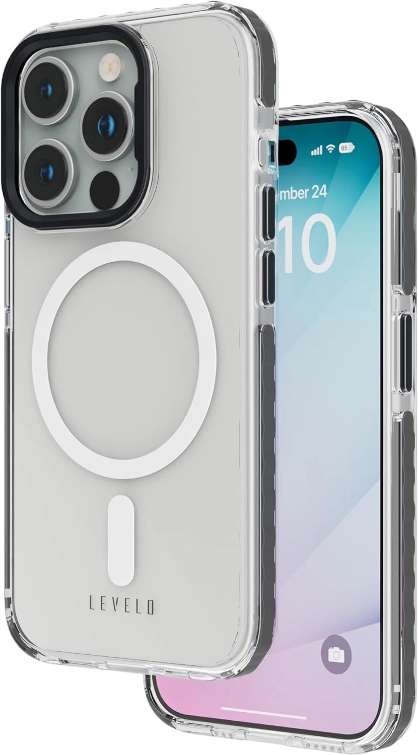 LEVELO Flexiguard Transparent Case with MagSafe for iPhone 15 Pro