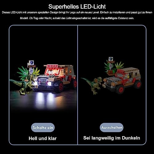 LED Light Set for LEGO Dilophosaurus Ambush Jurassic Park 76958