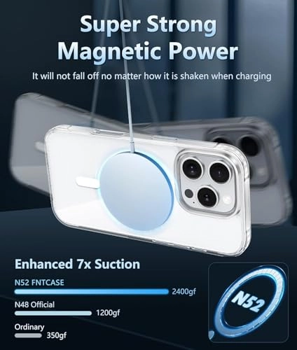 Case for iPhone 16 Pro Max Clear Back Phone Bumper Cover with MagSafe for iPhone 16 Pro Max