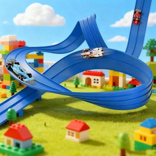 Flex Tracks Race Cars - 1 x rail 4 x Cars 16 x accessories