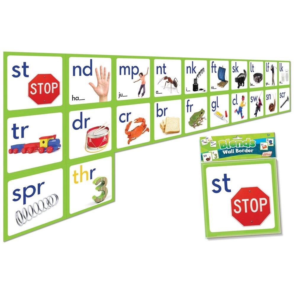 MZA STORES Blends Wall Border - Educational Action Games 22 common blend patterns