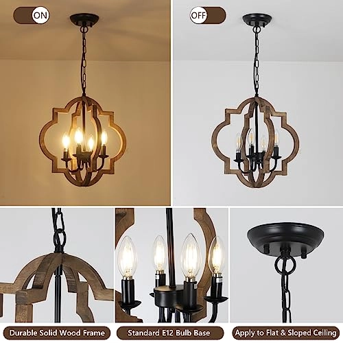Farmhouse Chandelier - 42.5inch adjustable chain