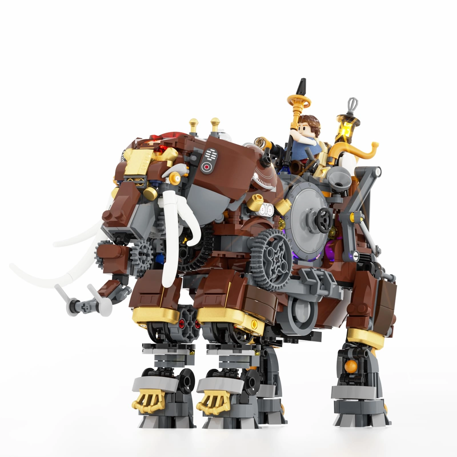 Lumibricks Steampunk Mechanical Elephant - 1700+ blocks LED Light