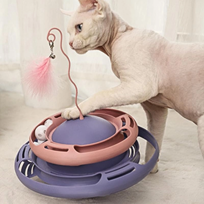 Cat Turntable Toy - 3 in 1 Feather