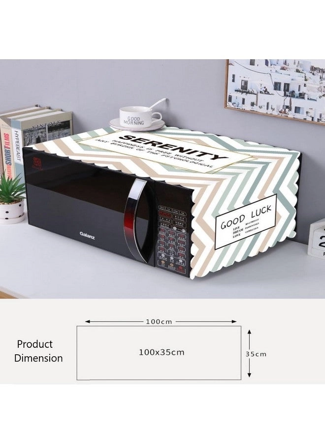 Microwave Oven Cover - 100 x 35 cm Waterproof Serinity Wave Design
