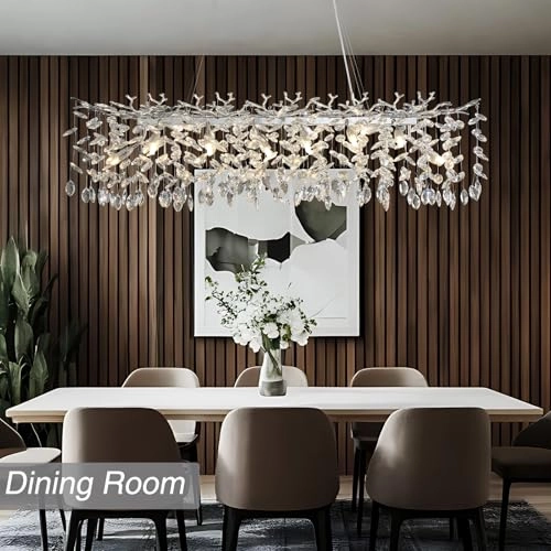 Modern Crystal Chandelier - 3000 Kelvin Dimmable