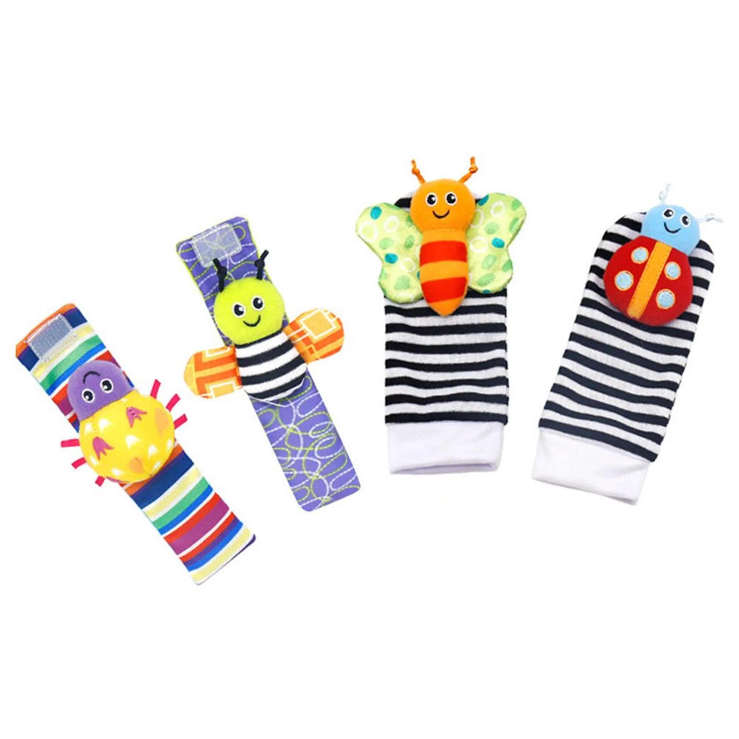 Personalized Wrist Rattle And Foot Finder - Suitable for 0 month & above Fox And Deer