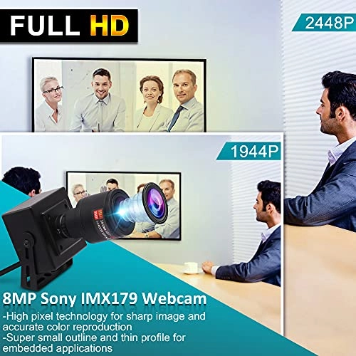 8 Megapixel Webcam - 2.8-12mm Varifocal IMX179