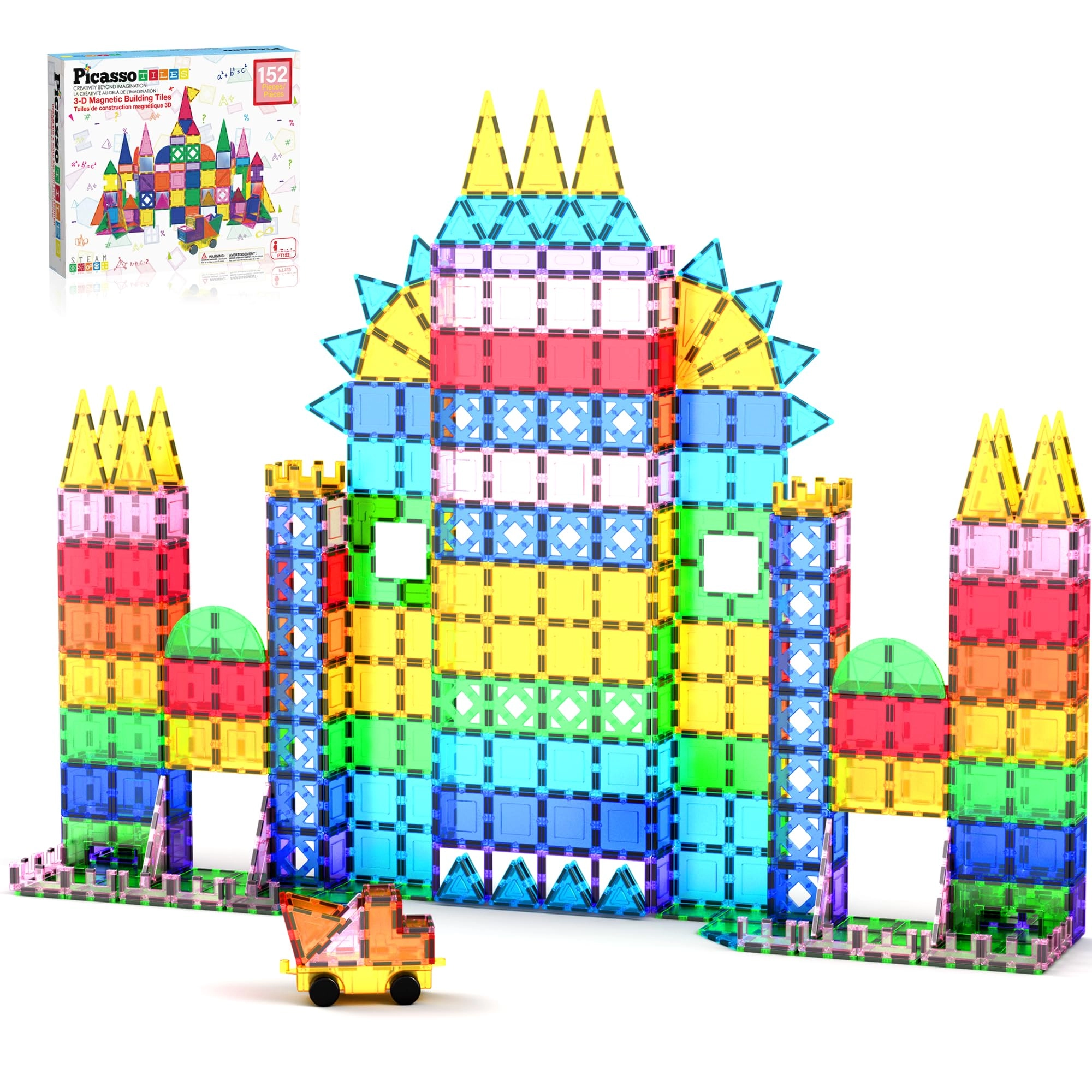 PicassoTiles Magnetic Tiles - 152pcs Expansion Pack