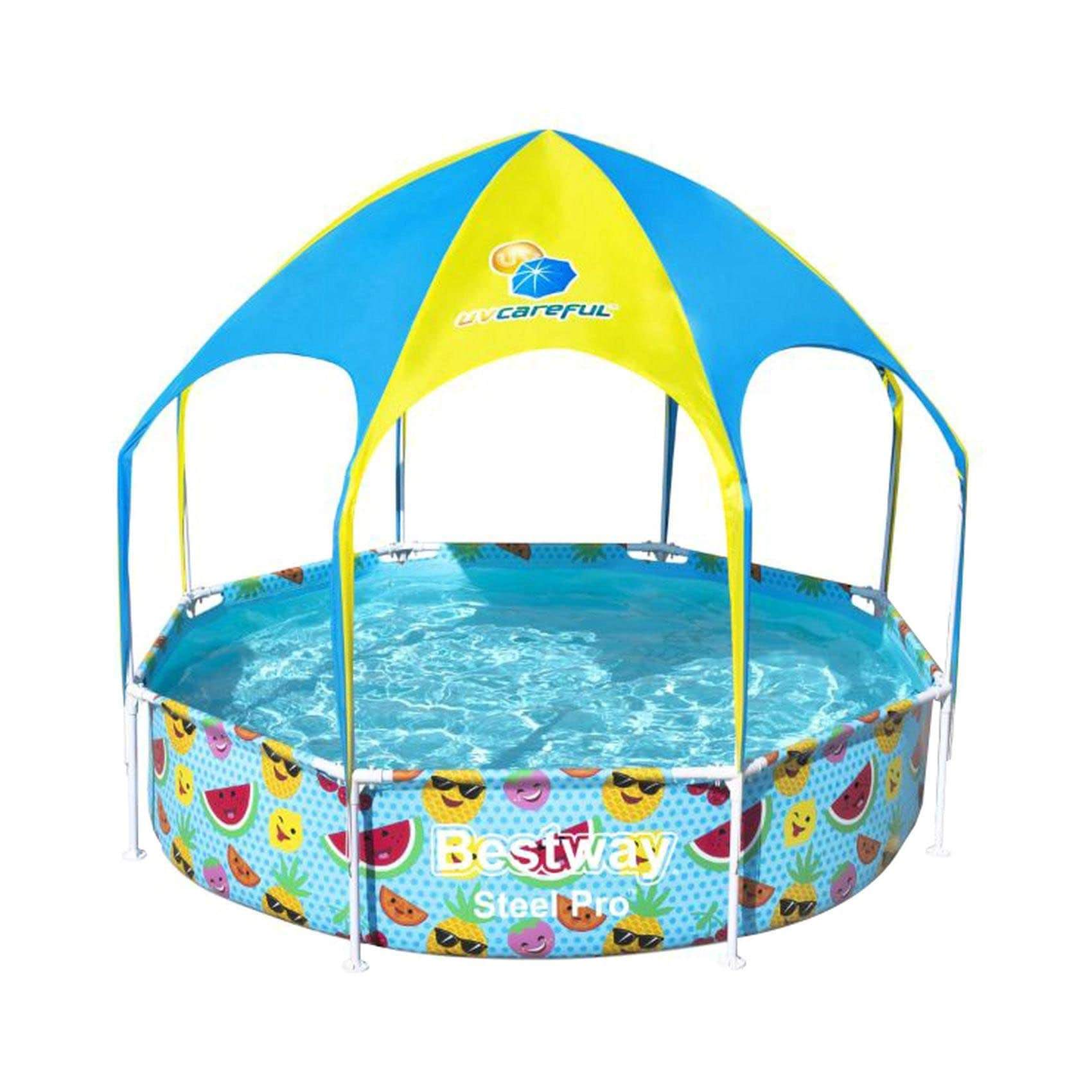 Bestway Steel Pro Splash and Shade Pool - 244x244x51cm Multicolour