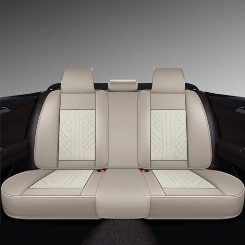 Bench Seat Cover - Universal Fit Faux Leather Black with Red Strip