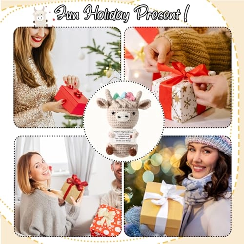 Positive Highland Cow 12 cm Crochet