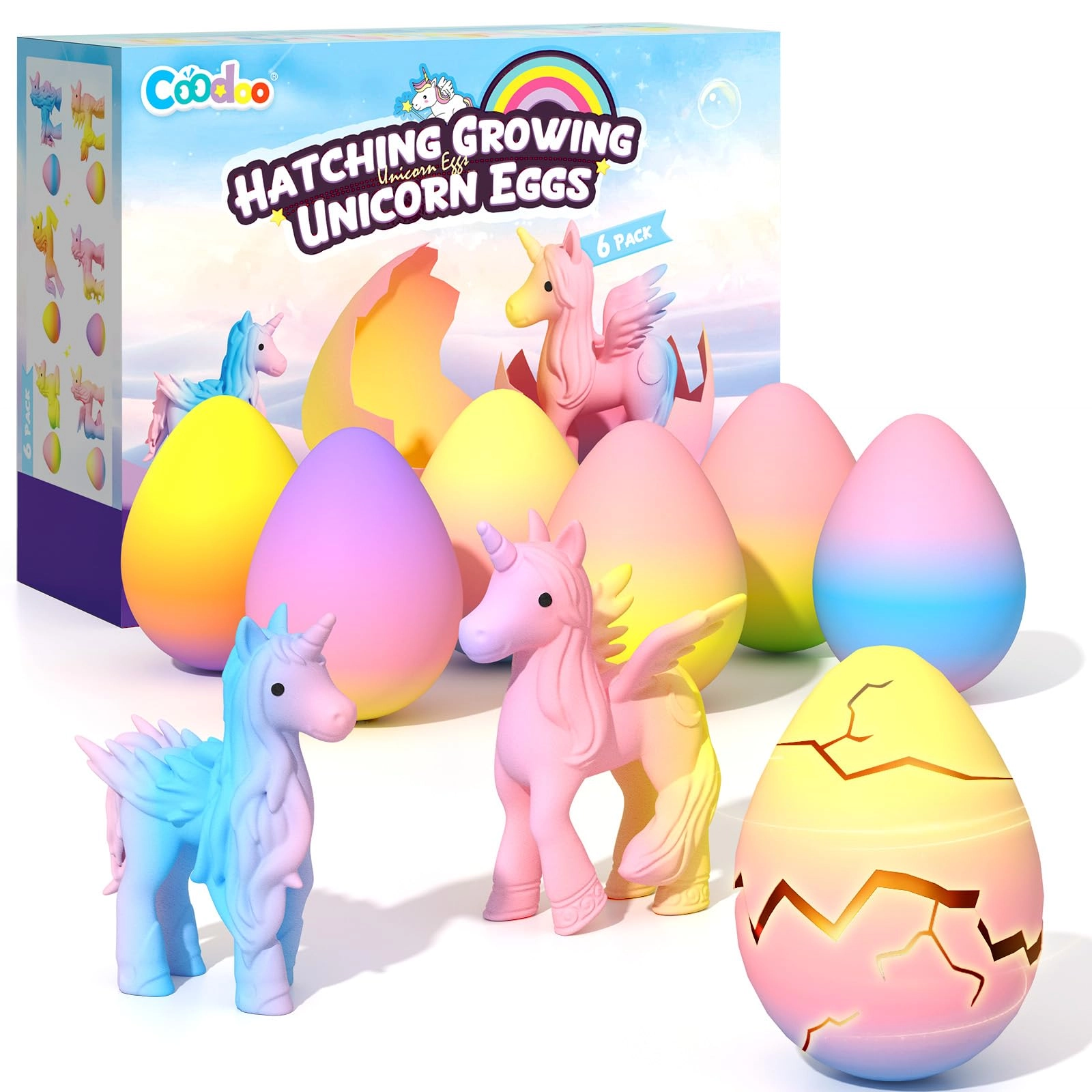 Coodoo Hatching Unicorn Eggs - 3+ years 6 pcs