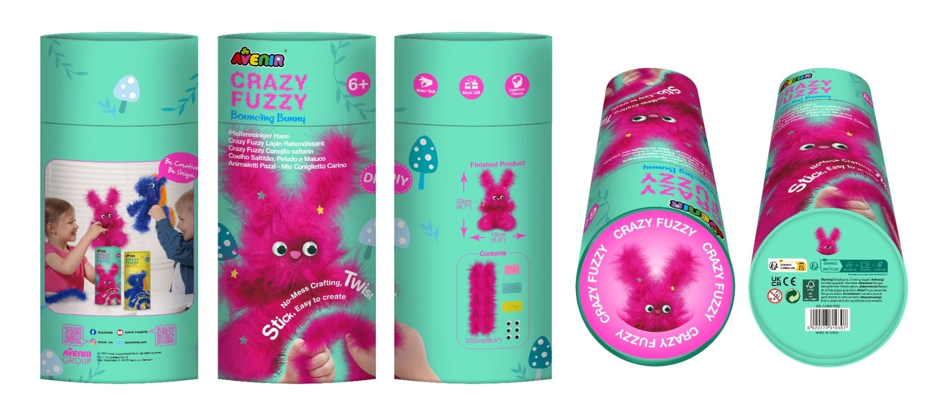 Crazy Fuzzy Bouncing Bunny Craft Kit - 6+ years