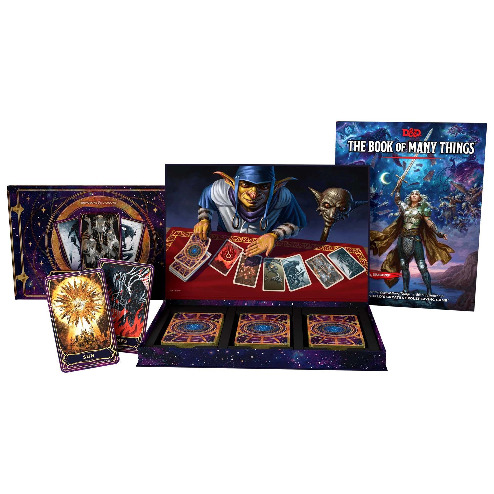 Wizards of the Coast (D&D) Deck of Many Things - 66-Card Deck + Book of Many Things + Deck of Many Things Card Reference Guide