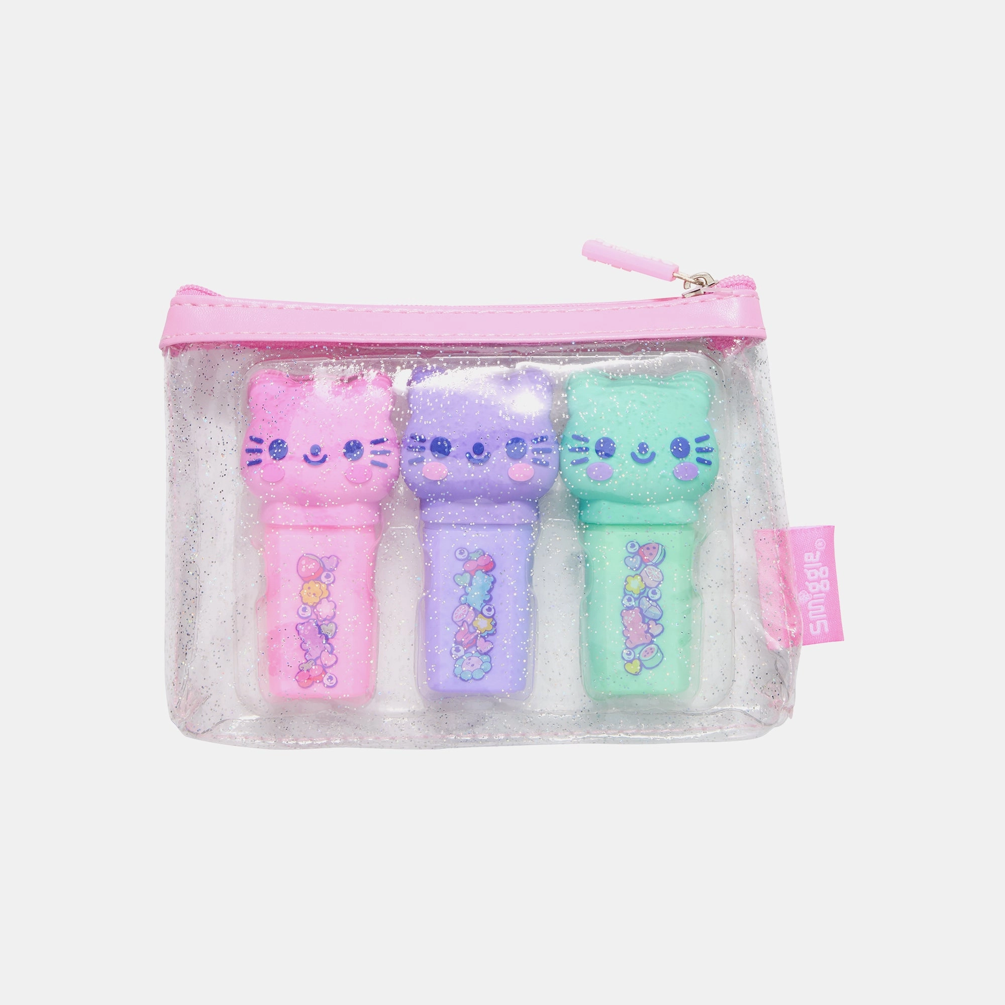 Smiggle Super Charge - 3 x Novelty Highlighters with Scented Toppers