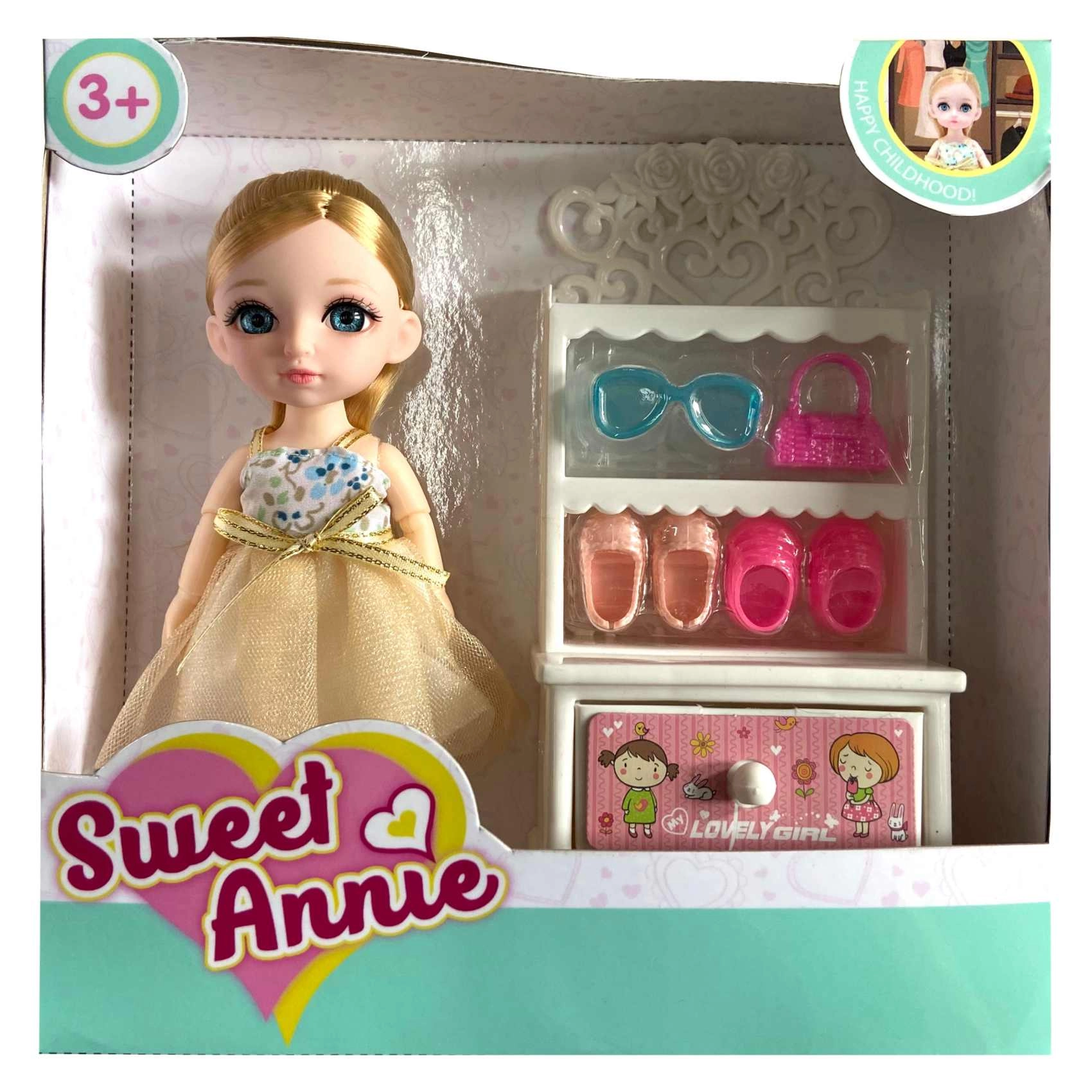 Carrefour Sweet Annie Fashion Doll - 6inch Shoe Cabinet Ages 3+